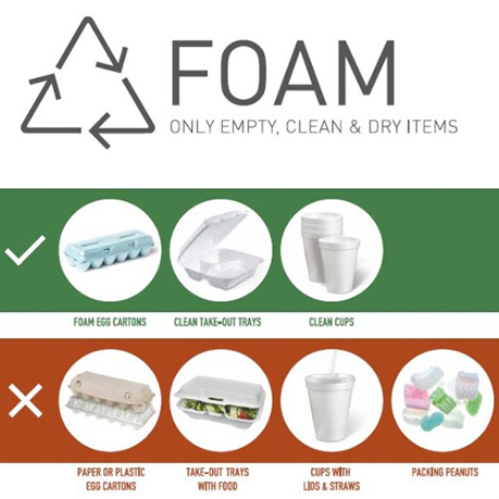 What foam products can I recycle?