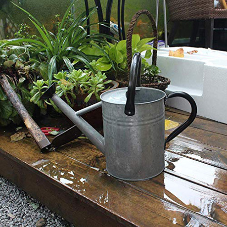 watering can in a community garden in the city